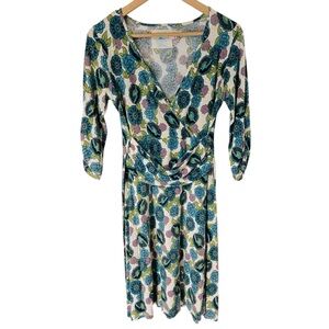 Blue Platypus | Dresses | Blue Platypus Dress Floral Print Wrap 34 Sleeves  Vneck Womens Size Medium | Poshmark